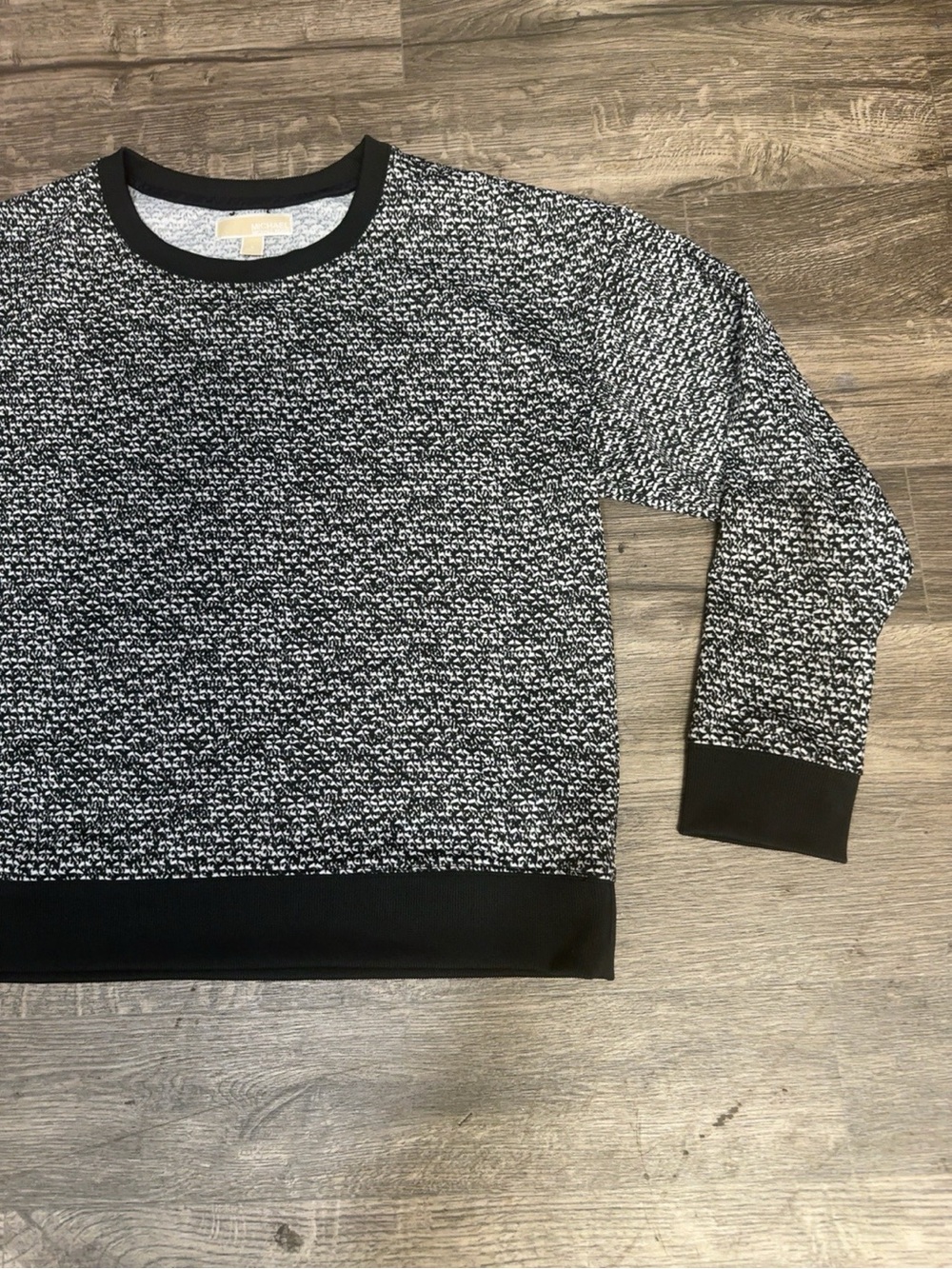 Michael Michael Kors Black & White Marled Knit Pullover Sweater Women’s L - Picture 5 of 9